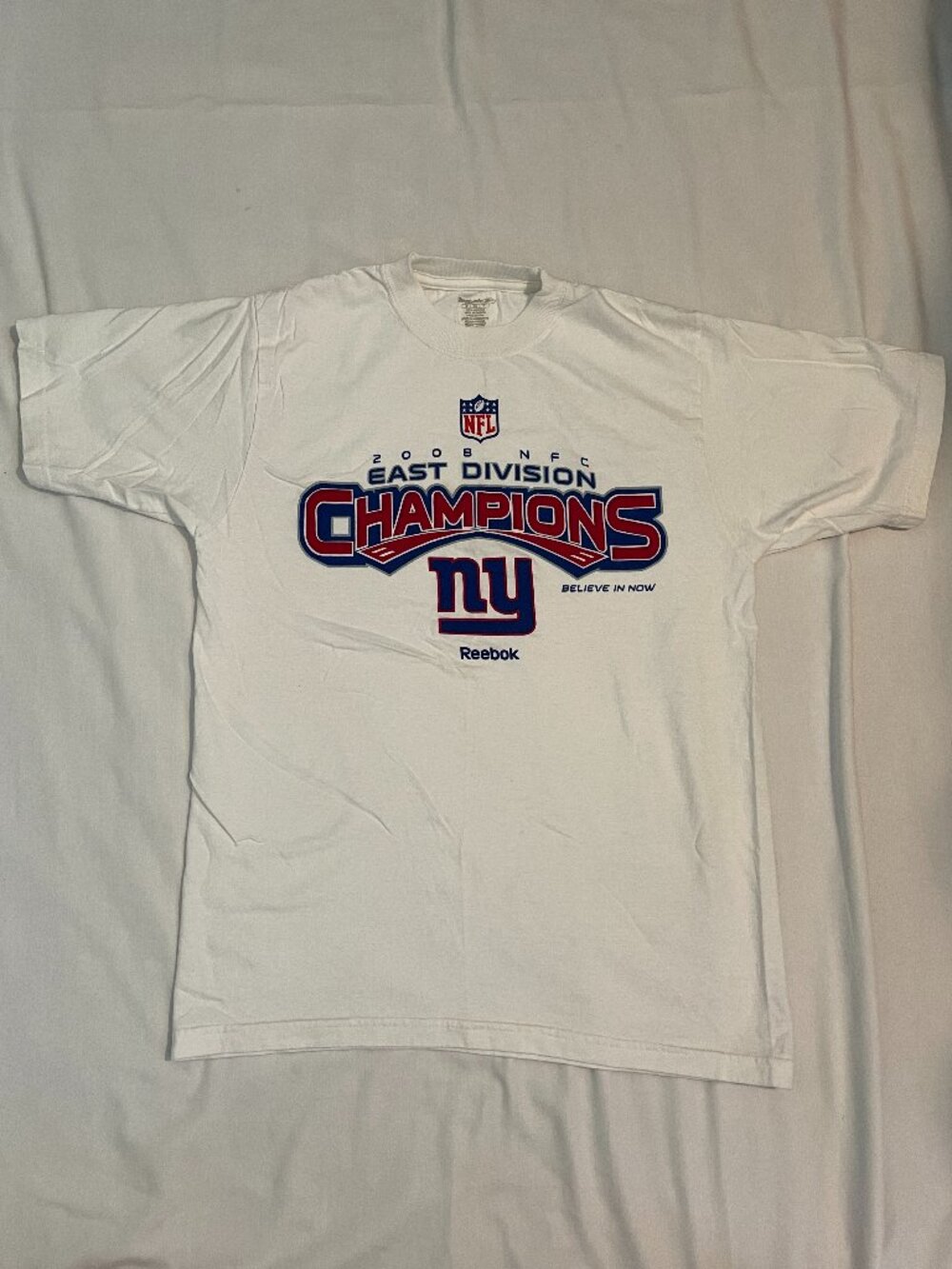 New York Giants 2008 NFL East Division Champions T Shirt Mens Small Preowned